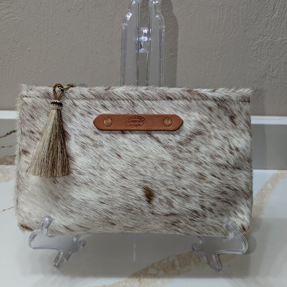 Jackson Hole CopperDot cowhide clutch. EUC!